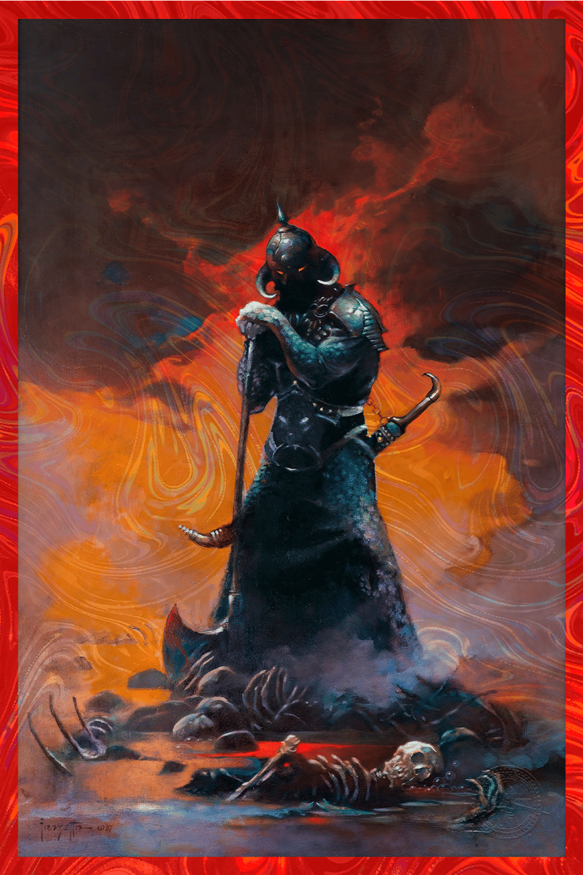 Frank Frazetta Death Dealer III (Revised) Rainbow Lava Holofoil Art Print  View 5