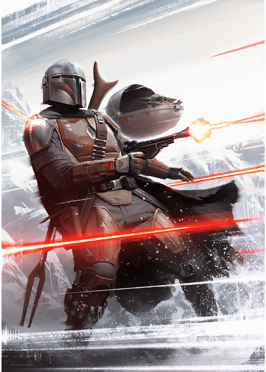 The Mandalorian and the Child Lithograph | Sideshow Collectibles