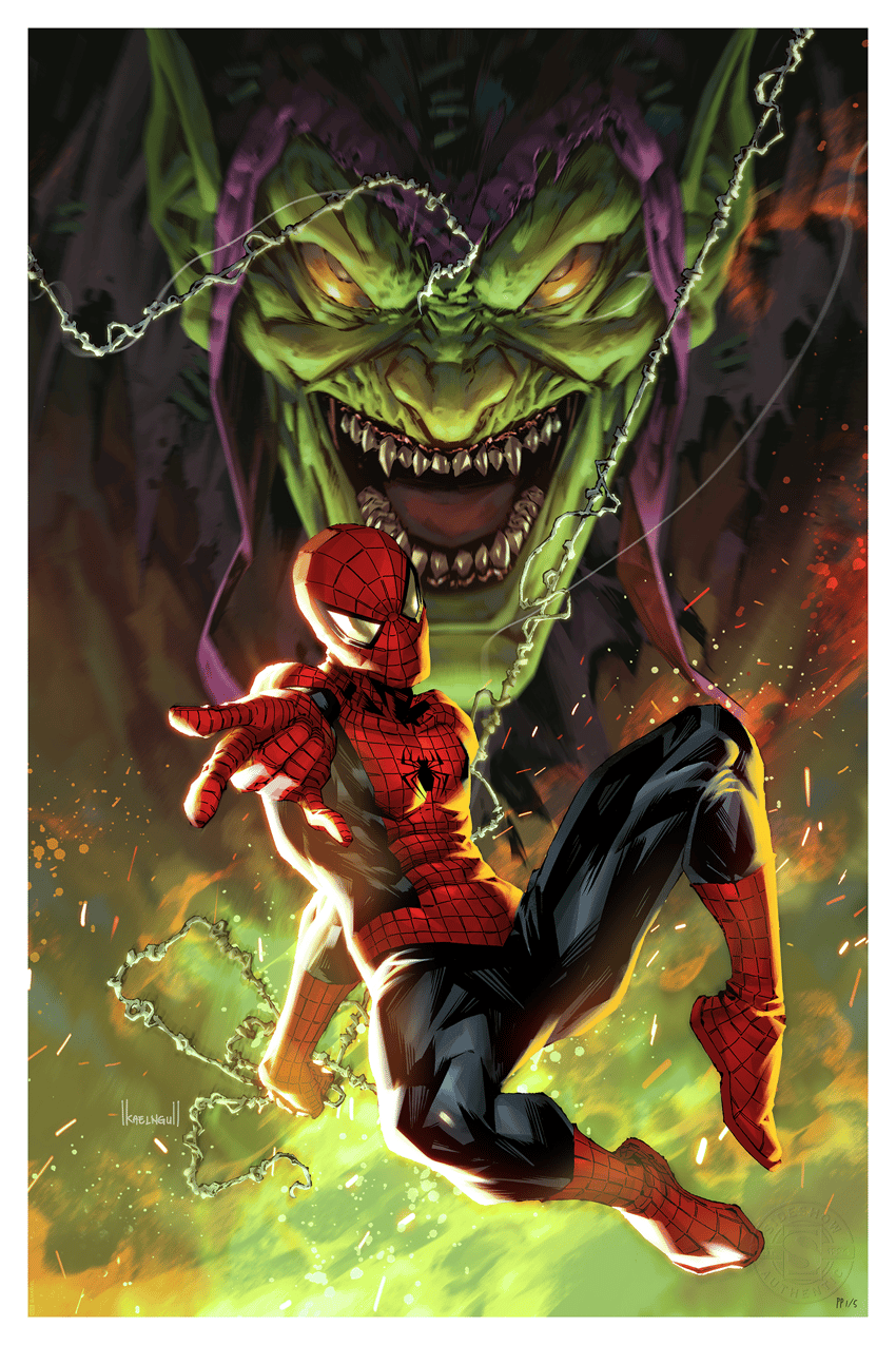 Spider-Man vs Green Goblin Fine Art Print by Kael Ngu | Sideshow