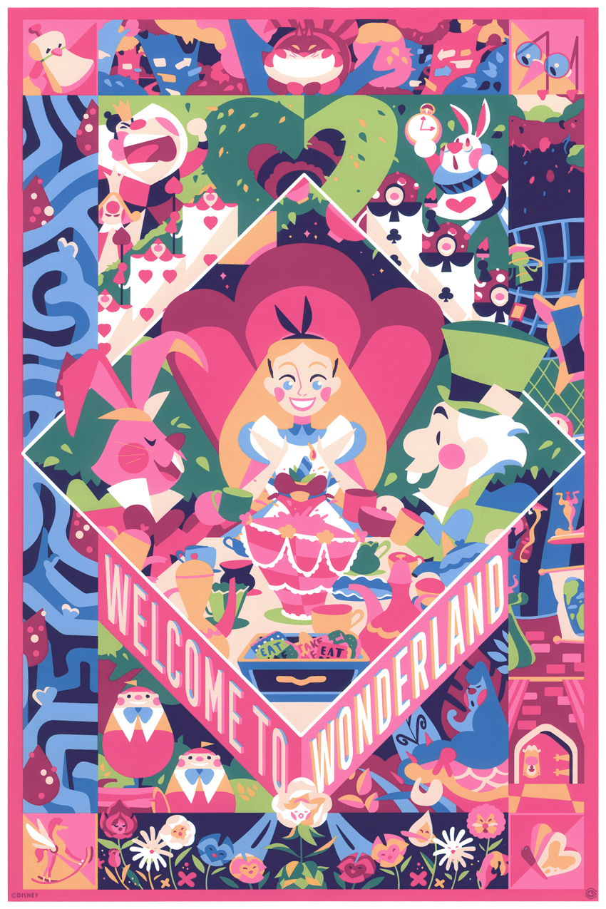 絵画 MONDAY Welcome to Wonderland Art Print by Cyclops Print Works