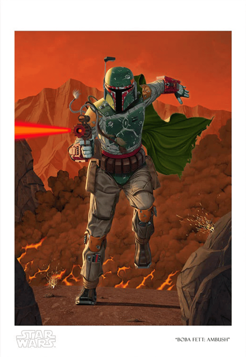 Boba Fett Ambush Art Print by ACME Archives | Sideshow Collectibles, image size:850x1230