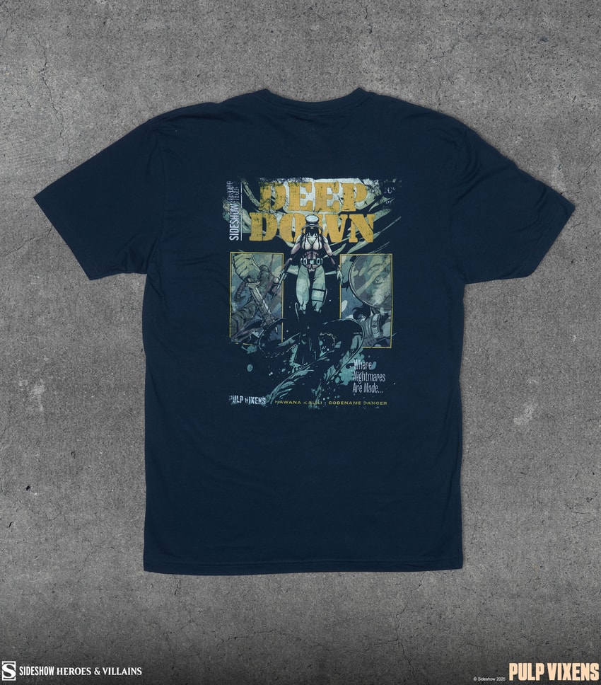 Sideshow Originals Pulp Vixens: Deep Down T-Shirt (Navy) Apparel - Prototype Shown View 6