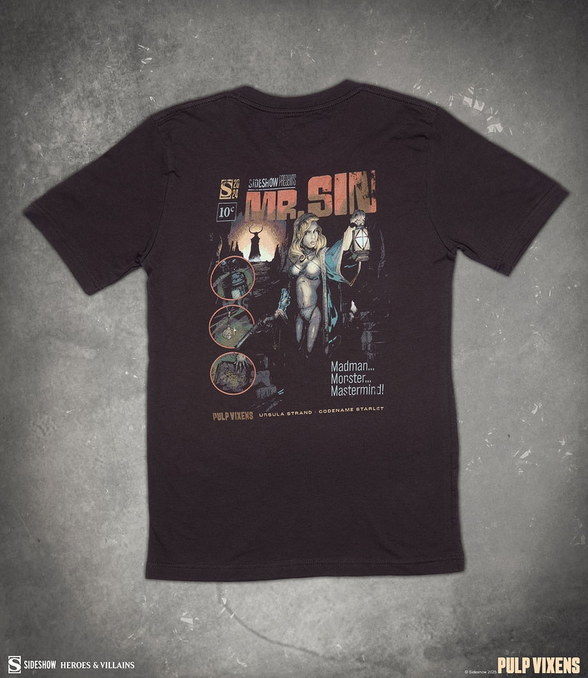 Sideshow Originals Pulp Vixens: Mr. Sin T-Shirt (Brown) Apparel - Prototype Shown View 6