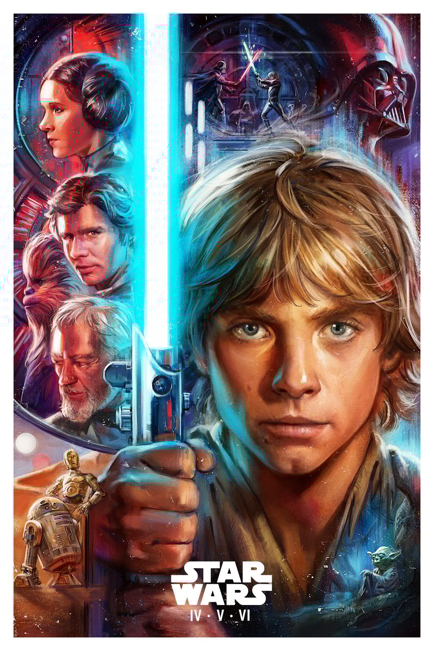 Star Wars: The Skywalker Saga IV V VI Fine Art Print by Ian
