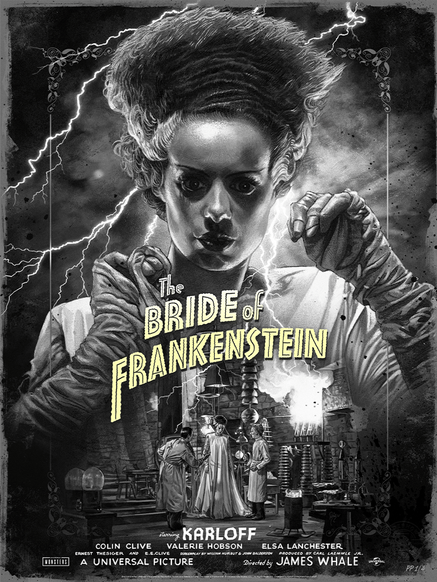 Universal Monsters Bride of Frankenstein (Silver Screen) Movie Poster  Exclusive Edition  View 5