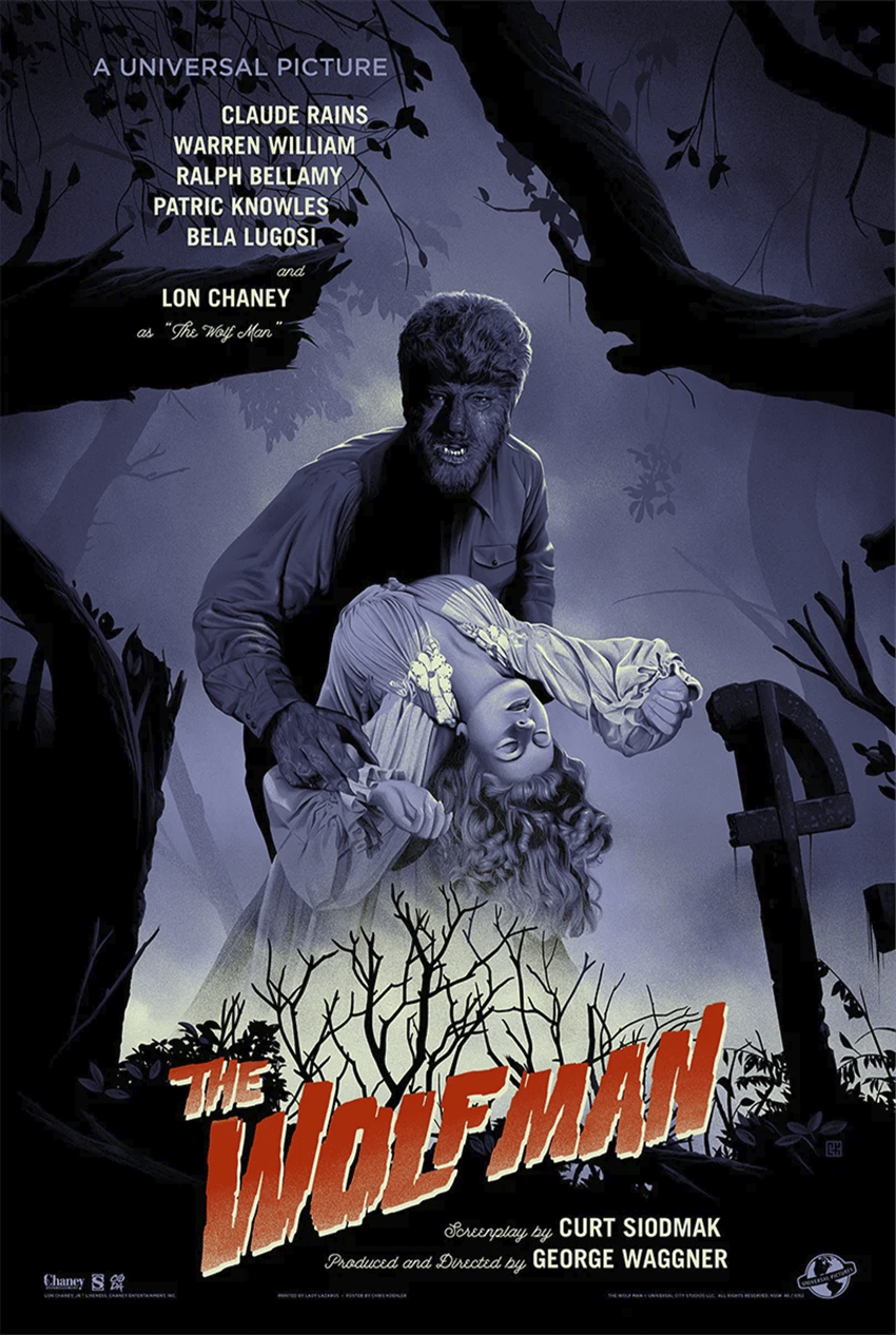 Universal Monsters The Wolf Man Movie Poster  View 3