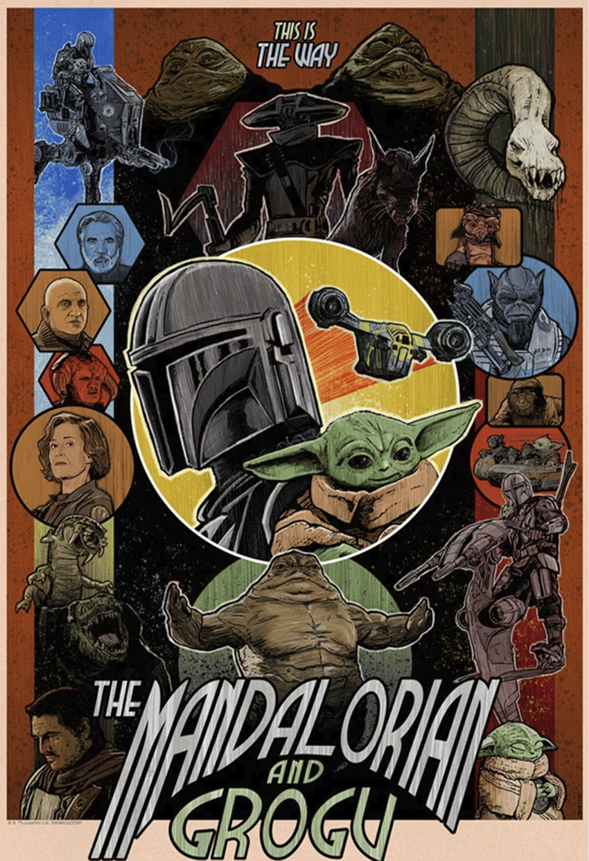 Star Wars The Bounty Hunter and His Foundling Art Print  View 3