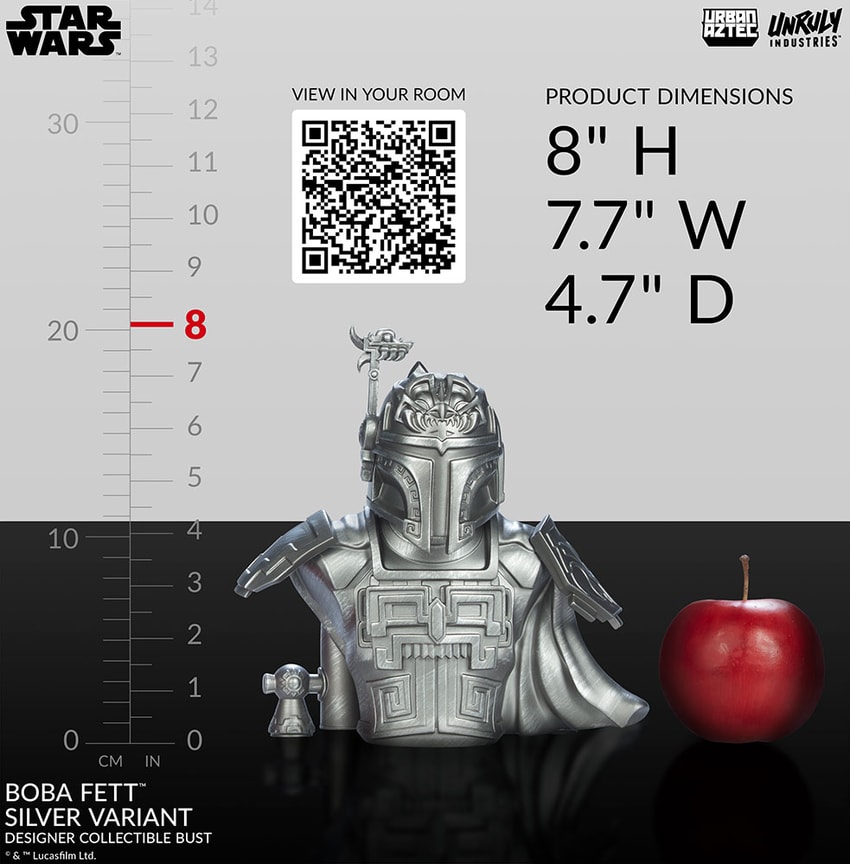 Star Wars Boba Fett (Silver Variant) Designer Collectible Bust  Exclusive Edition - Prototype Shown View 5