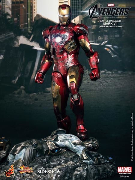 Marvel Iron Man Battle Damaged Mark VII Sixth Scale Figure  View 1