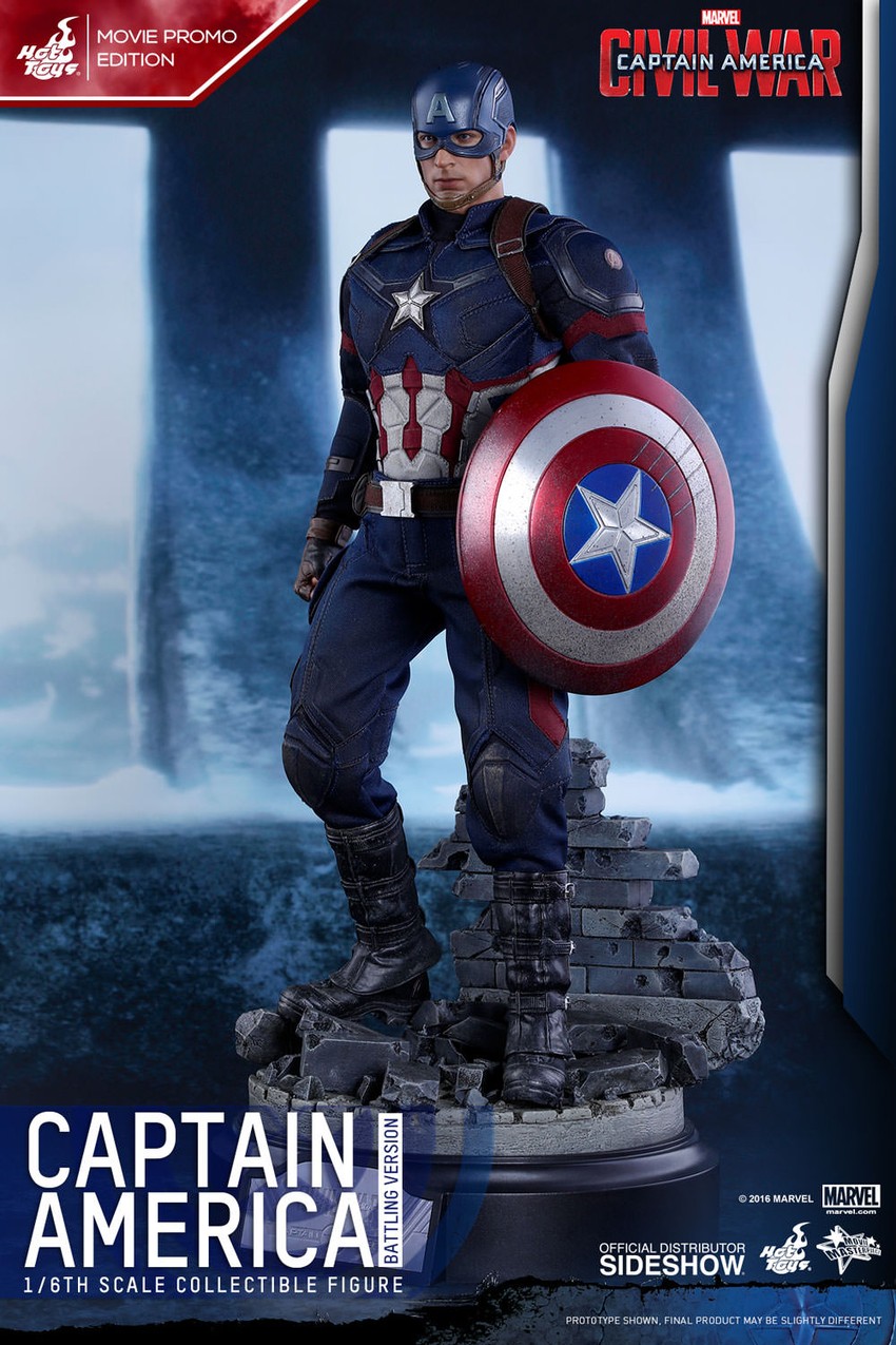 Marvel Captain America Battling Version Sixth Scale Figure  Exclusive Edition - Prototype Shown View 1
