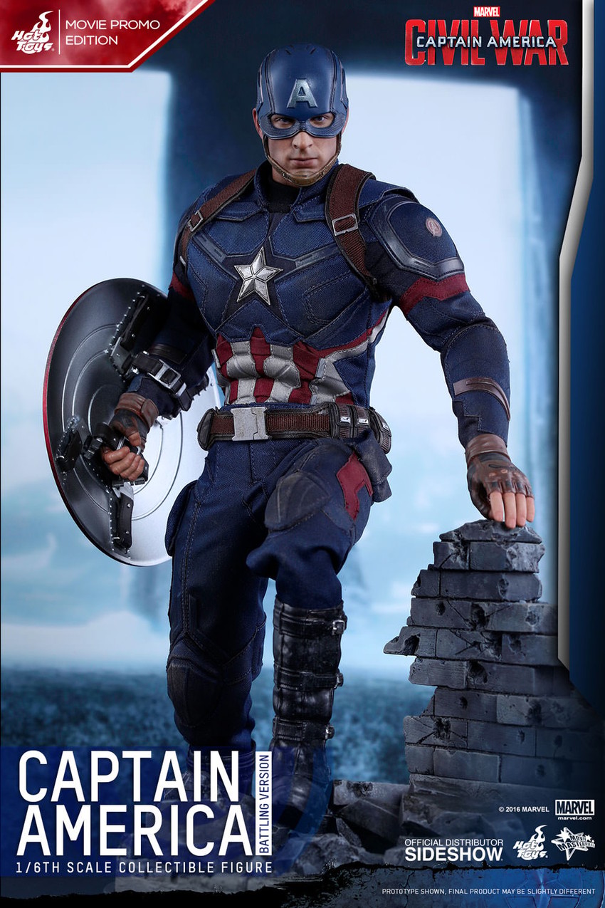 Marvel Captain America Battling Version Sixth Scale Figure  Exclusive Edition - Prototype Shown View 2