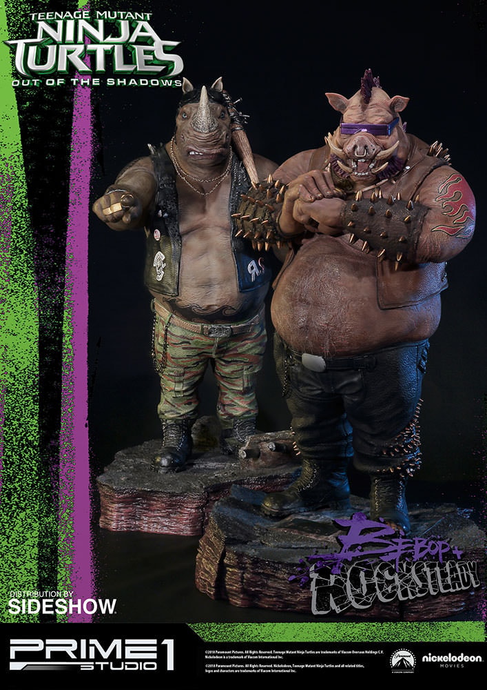Teenage Mutant Ninja Turtles Bebop Rocksteady Polystone Statue  Exclusive Edition - Prototype Shown View 2