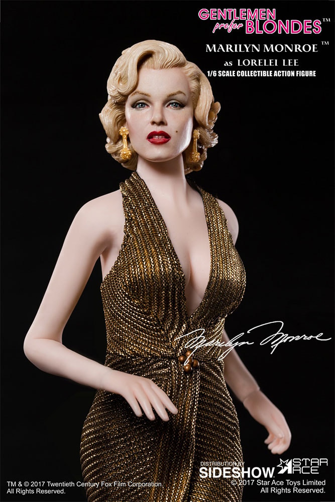 Gentlemen Prefer Blondes Marilyn Monroe as Lorelei Lee Gold Dress Version Sixth Scale Figure - Prototype Shown View 2