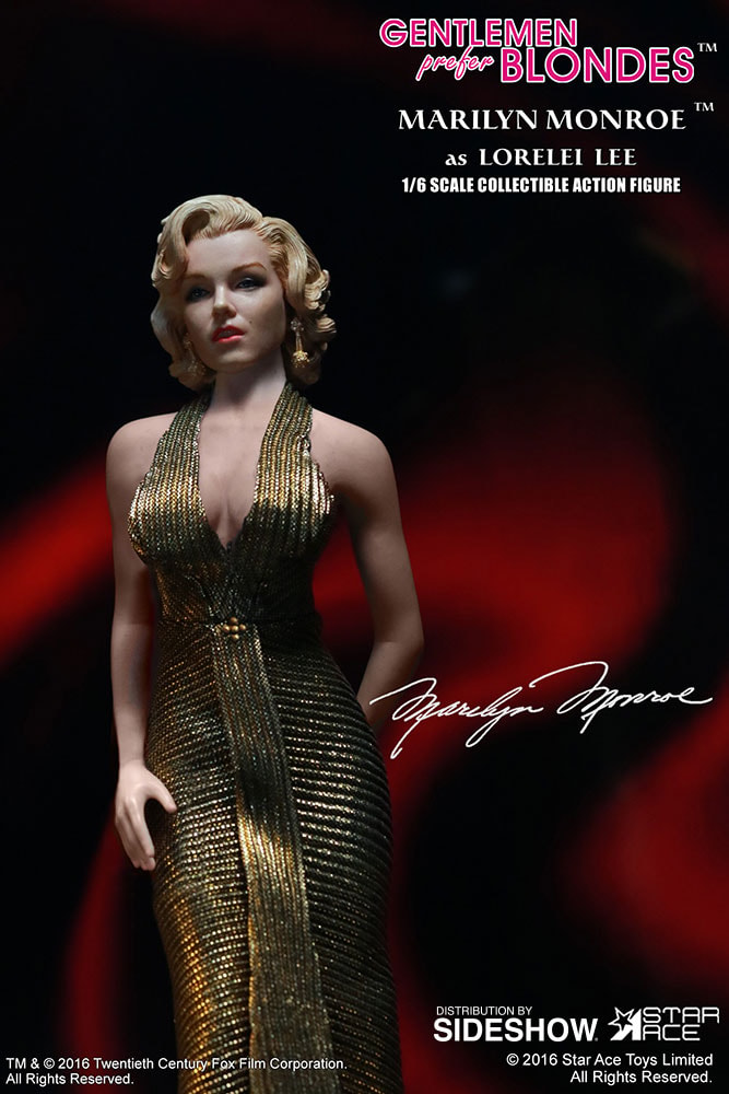 Gentlemen Prefer Blondes Marilyn Monroe as Lorelei Lee Gold Dress Version Sixth Scale Figure - Prototype Shown View 4