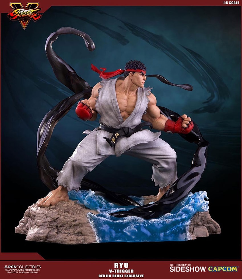 Street Fighter Ryu V-Trigger Denjin Renki Statues  Exclusive Edition - Prototype Shown View 3
