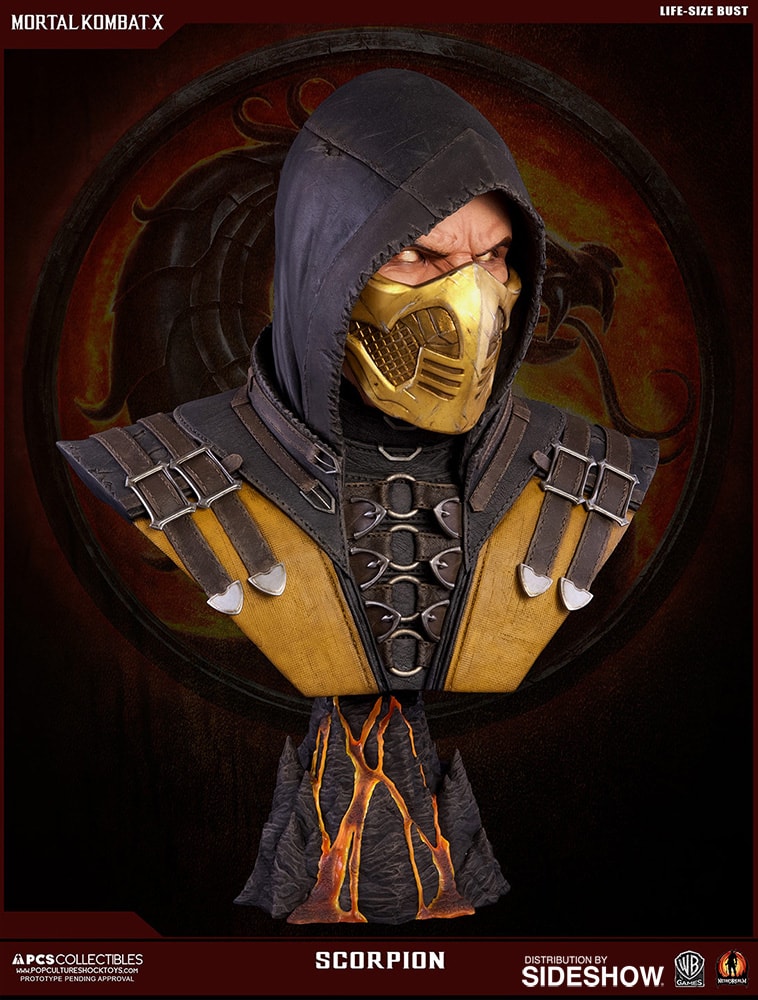 Mortal Kombat Scorpion Life-Size Bust - Prototype Shown View 3