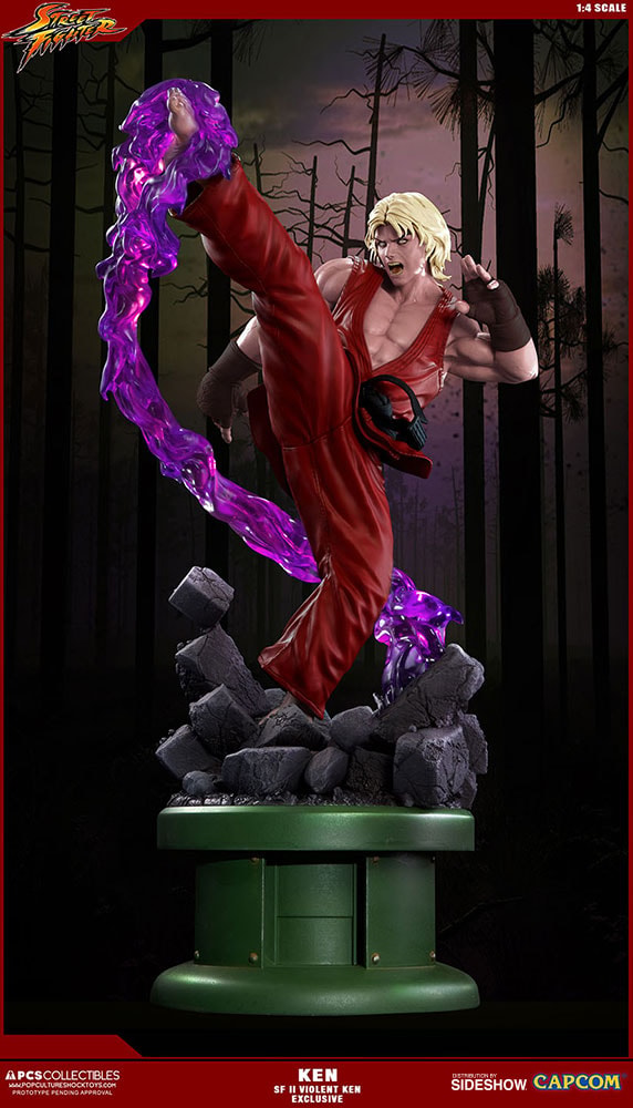 Street Fighter Ken Masters Violent Ken with Dragon Flame Statues  Exclusive Edition  View 2