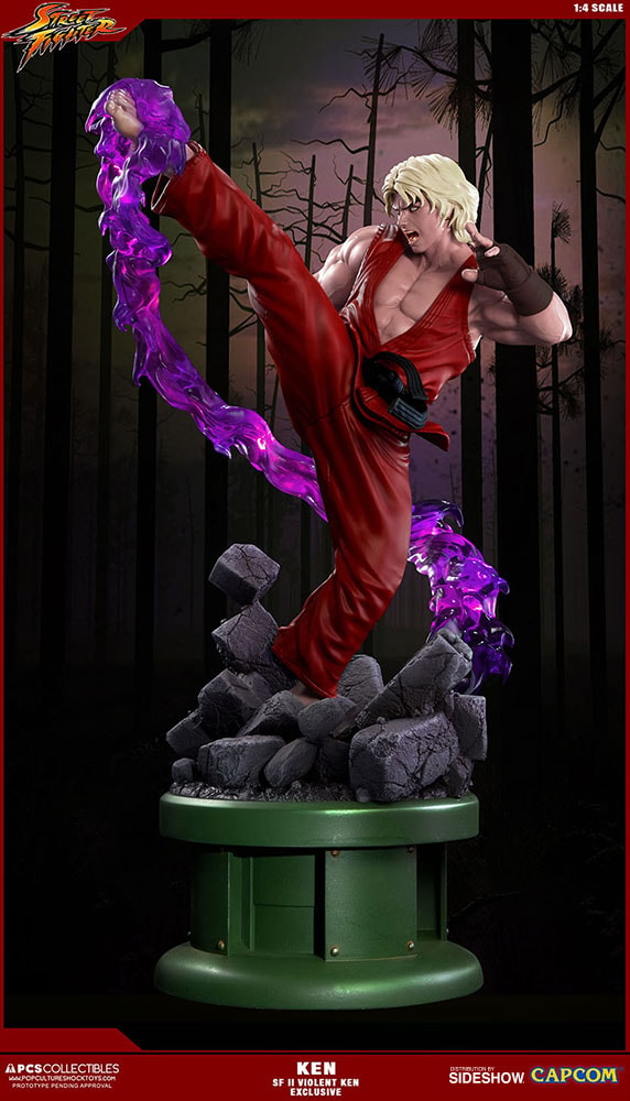 Street Fighter Ken Masters Violent Ken with Dragon Flame Statues  Exclusive Edition  View 3