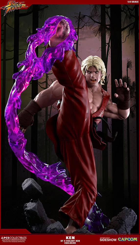 Street Fighter Ken Masters Violent Ken with Dragon Flame Statues  Exclusive Edition  View 4