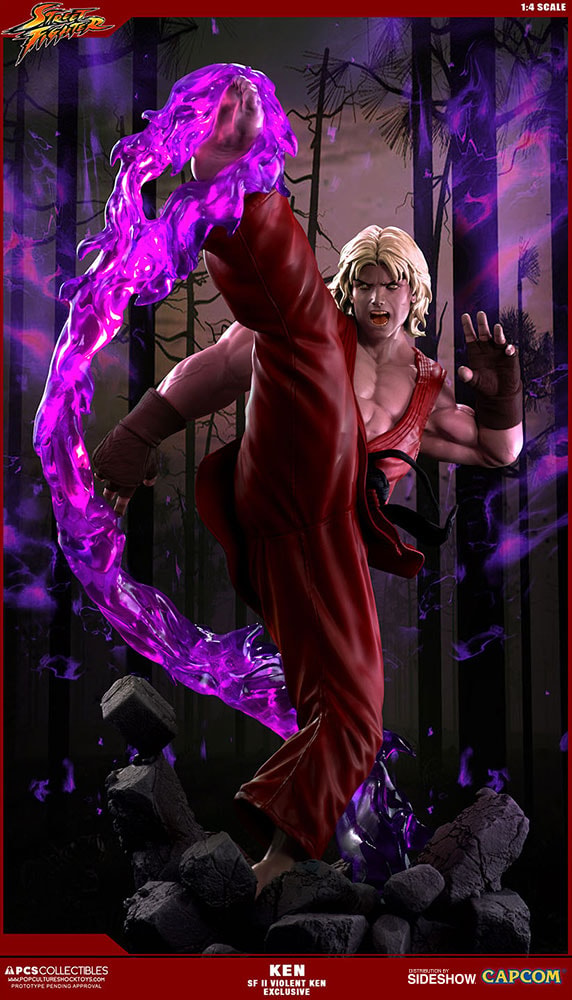 Street Fighter Ken Masters Violent Ken with Dragon Flame Statues  Exclusive Edition  View 5