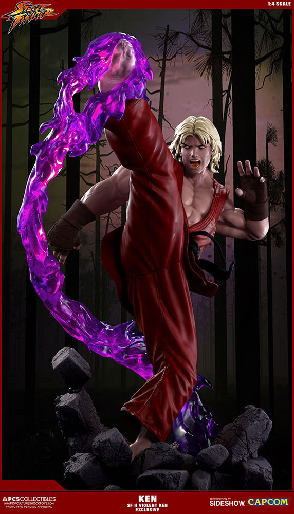 Street Fighter Ken Masters Violent Ken with Dragon Flame Statues  Exclusive Edition  View 6