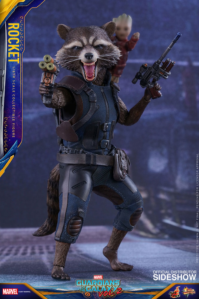 Marvel Rocket Sixth Scale Figure - Prototype Shown View 4