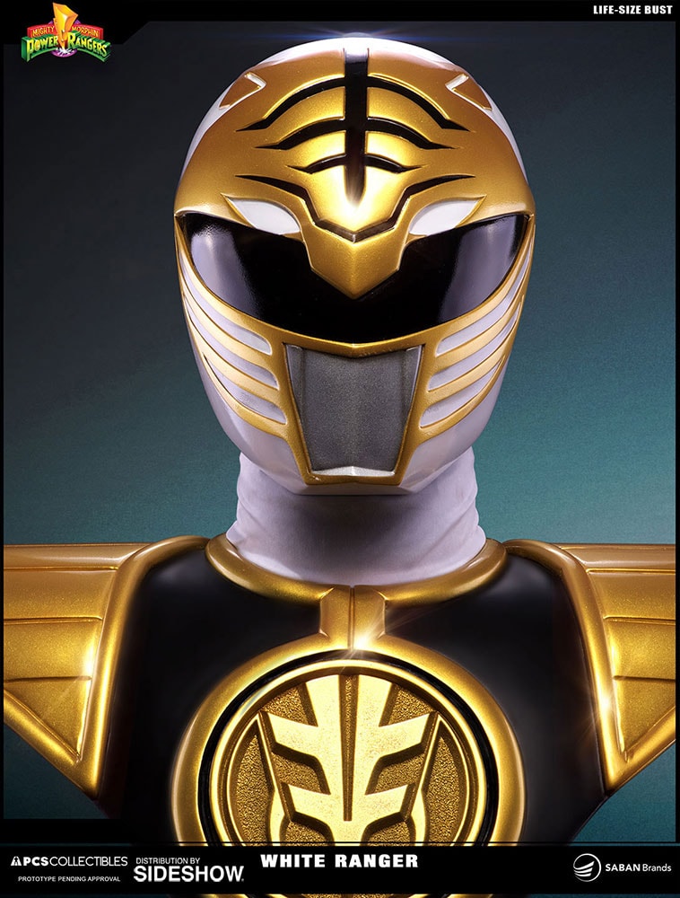 Mighty Morphin Power Rangers White Ranger Life-Size Bust  Exclusive Edition  View 6