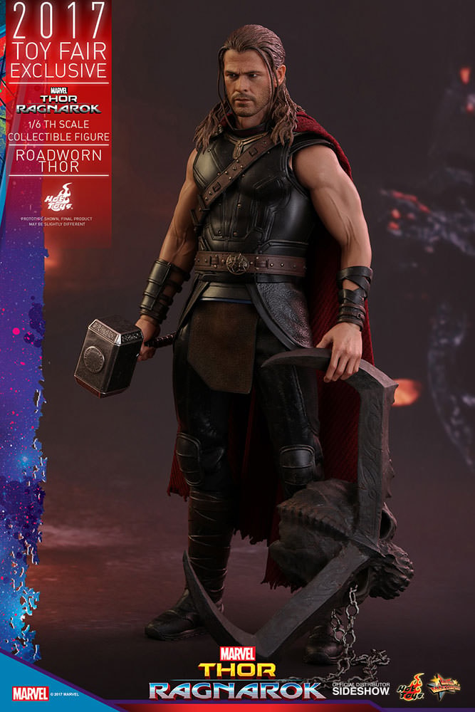 Marvel Roadworn Thor Sixth Scale Figure  Exclusive Edition - Prototype Shown View 3