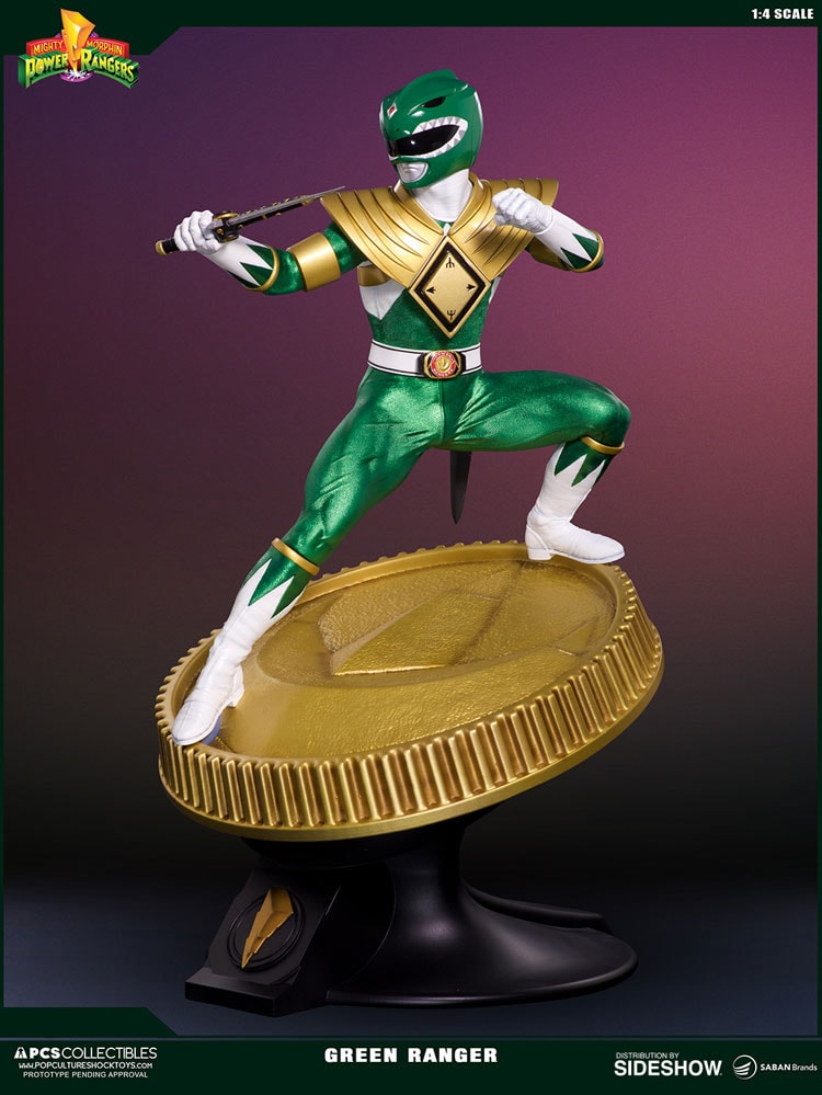 Mighty Morphin Power Rangers Green Ranger Statues - Prototype Shown View 4