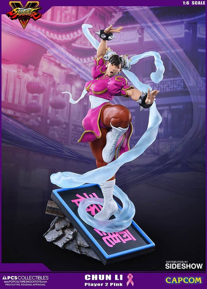 Street Fighter Chun-Li V-Trigger Player 2 Pink Statues  Exclusive Edition - Prototype Shown View 2