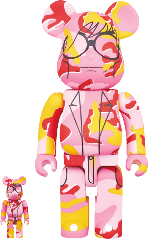 Andy Warhol Bearbrick Andy Warhol Pink Camo Version 100 and