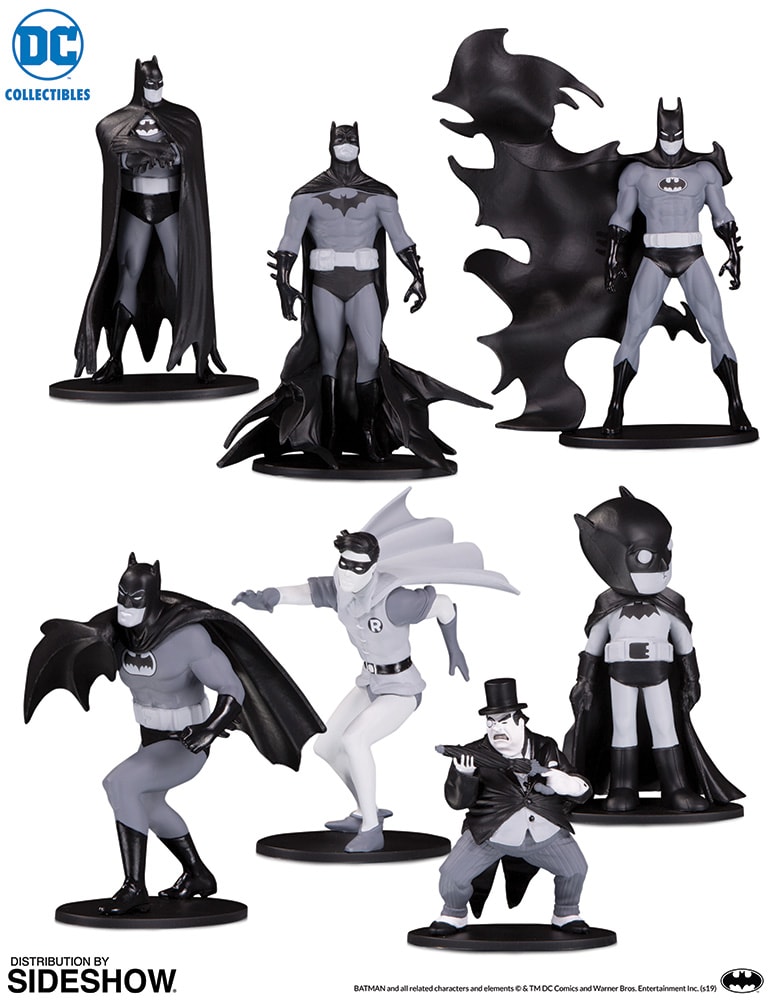 DC Comics Batman Black & White Set of 7 Mini Figures PVC Figure - Prototype Shown View 1