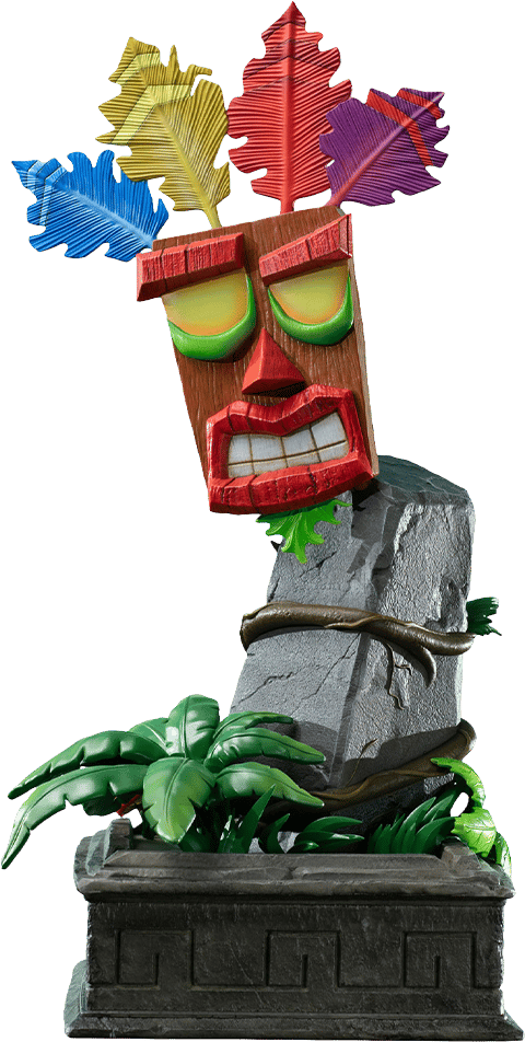 Crash Bandicoot Mini Aku Aku Mask Statues - Prototype Shown View 1