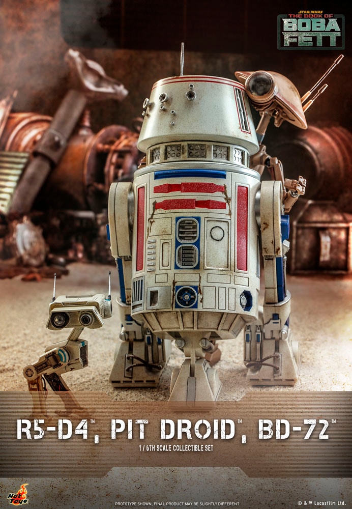 R5-D4, Pit Droid, and BD-72- Prototype Shown View 1