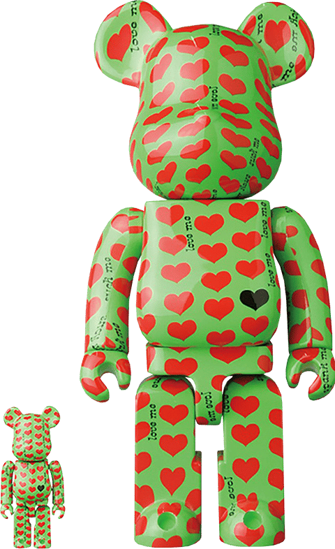 Be@rbrick Green Heart 100% and 400% Collectible Set | Sideshow