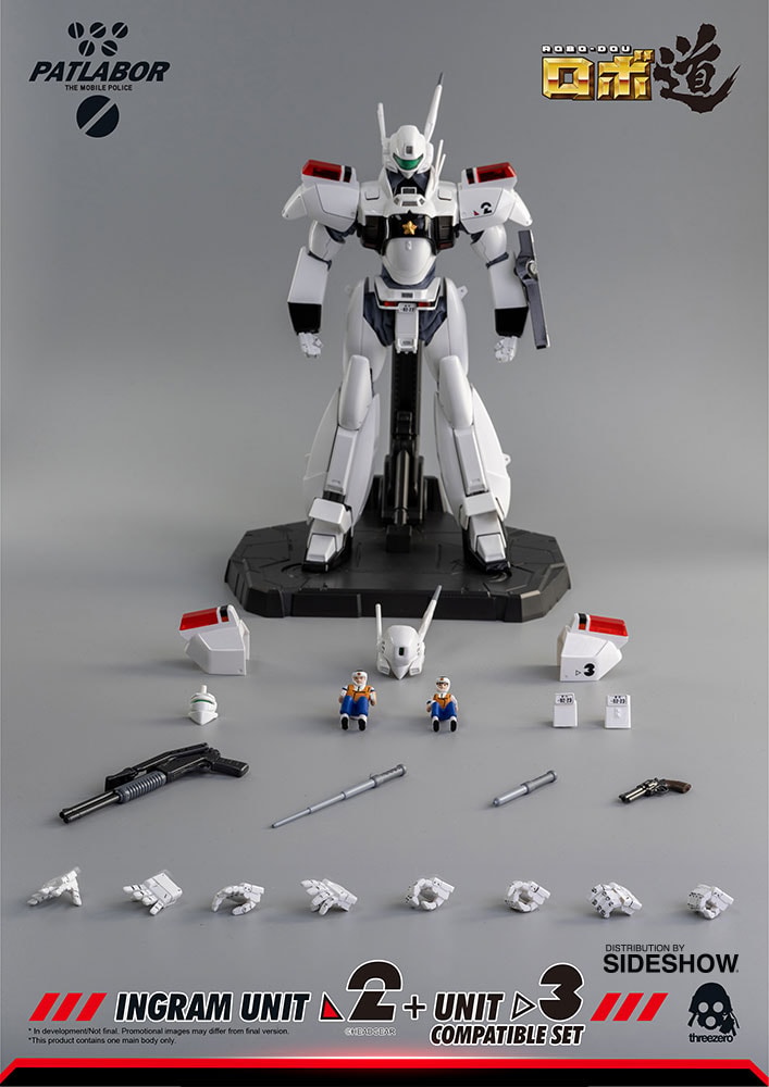 Mobile Police Patlabor ROBO-DOU Ingram Unit 2 + Unit 3 Compatible Set Collectible Figure - Prototype Shown View 1