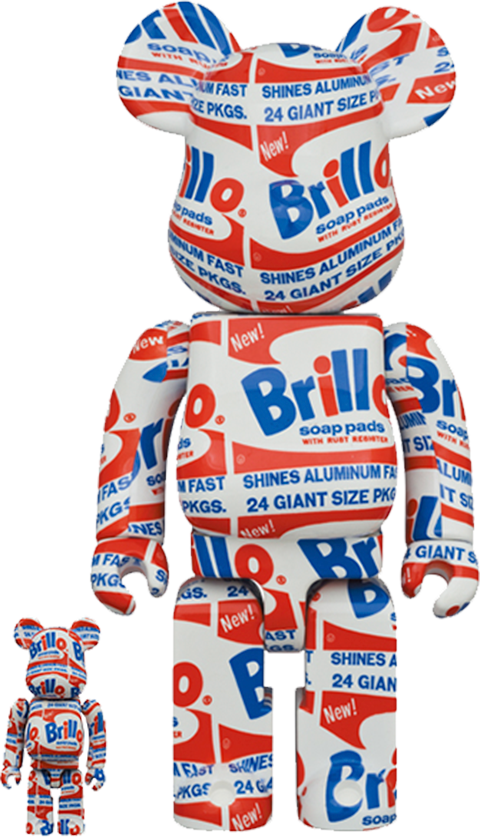 Amazon.com: Medicom Andy Warhol Brillo 100% & 400% Be@rbrick 2-Pack : Toys  & Games