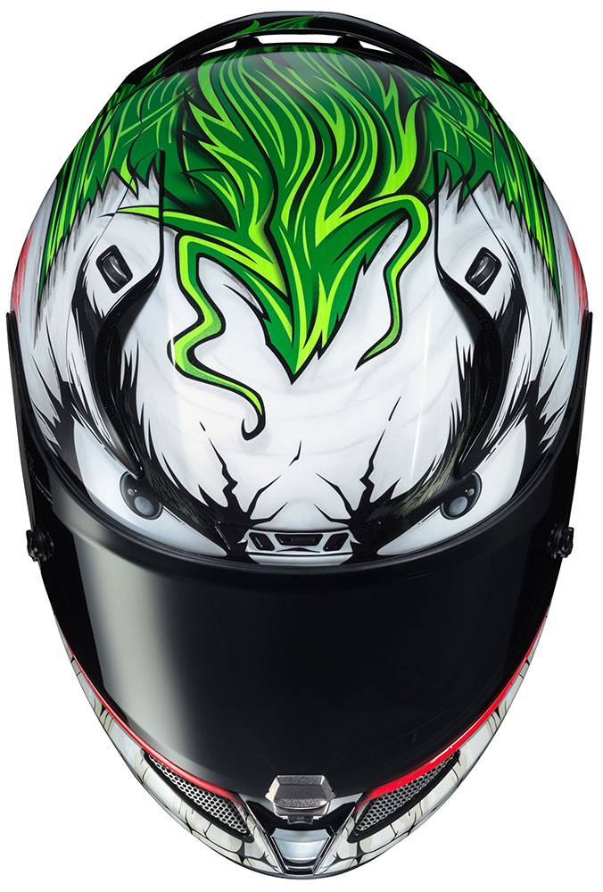 DC Comics The Joker HJC RPHA 11 Pro Helmet - Prototype Shown View 2