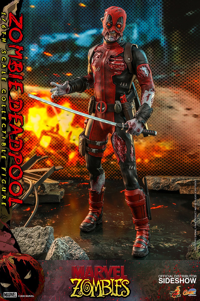 Marvel Zombie Deadpool Sixth Scale Figure - Prototype Shown View 6