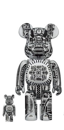H.R. Giger Be@rbrick H.R. Giger (White Chrome Version) 100% & 400% Bearbrick - Prototype Shown View 1