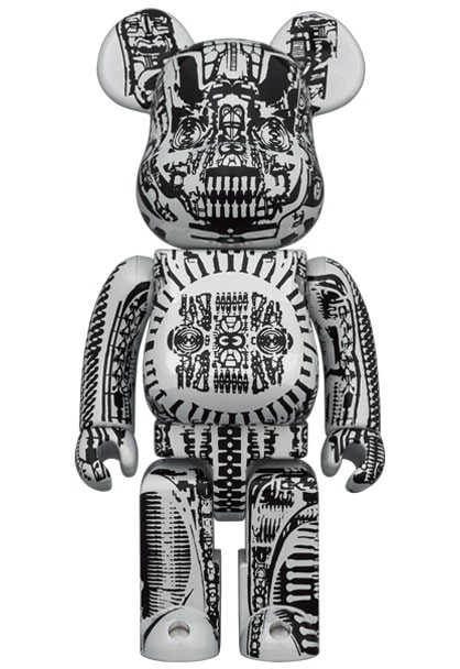 H.R. Giger Be@rbrick H.R. Giger (White Chrome Version) 100% & 400% Bearbrick - Prototype Shown View 3