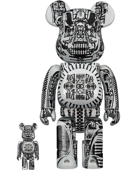 H.R. Giger Be@rbrick H.R. Giger (White Chrome Version) 100% & 400% Bearbrick - Prototype Shown View 5