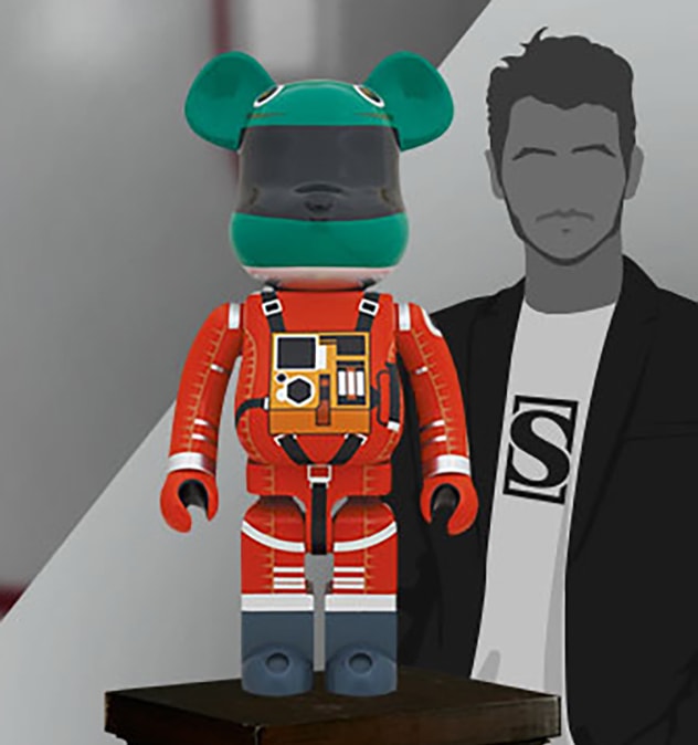 Be@rbrick Space Suit Green Helmet & Orange Suit Ver. 1000% View 2