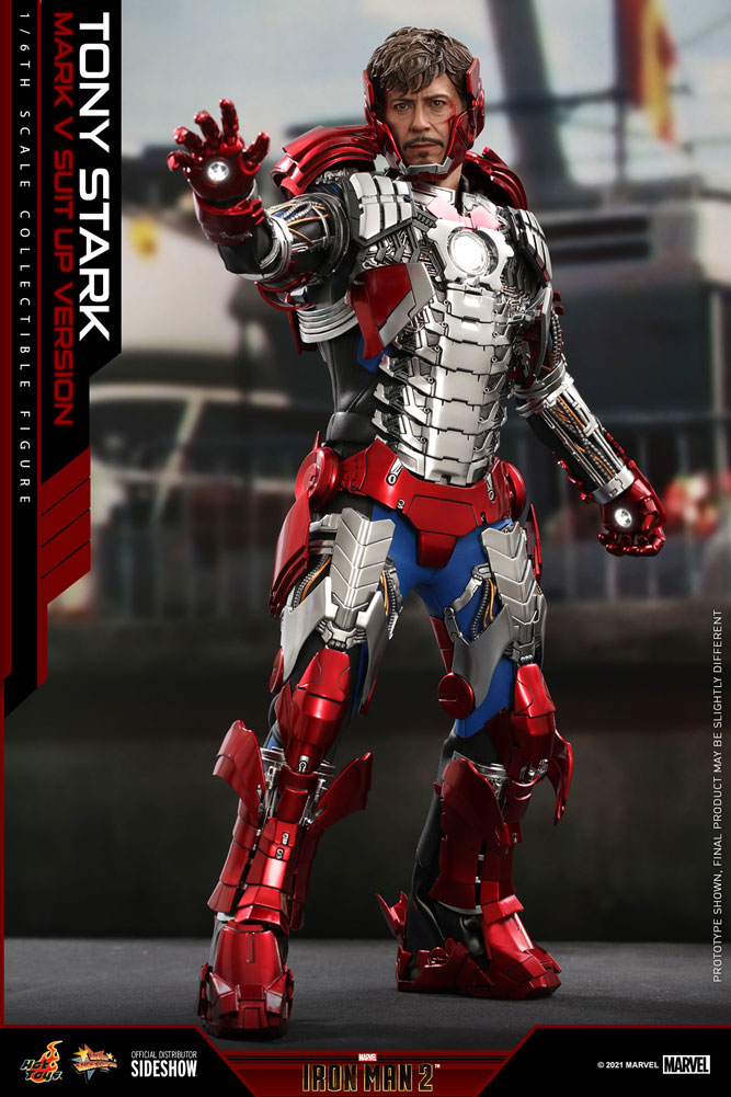 Marvel Tony Stark (Mark V Suit Up Version) Sixth Scale Figure - Prototype Shown View 6