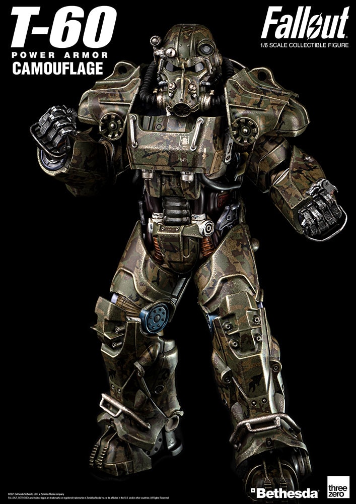 Fallout T-60 Camouflage Power Armor Sixth Scale Figure - Prototype Shown View 4