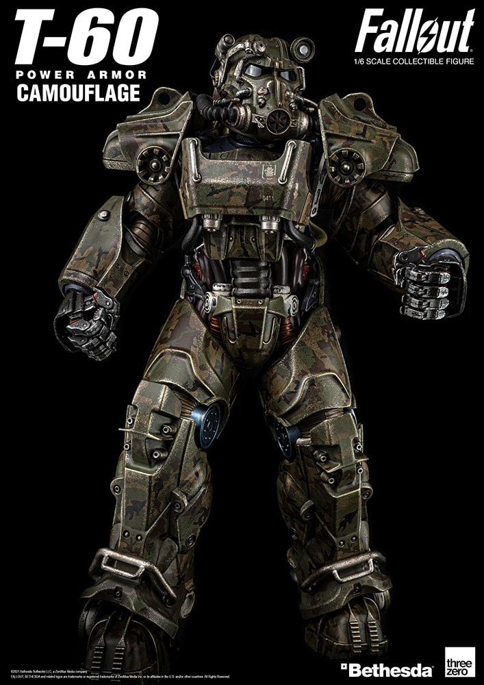 Fallout T-60 Camouflage Power Armor Sixth Scale Figure - Prototype Shown View 6