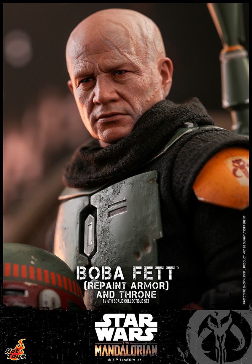 Star Wars Boba Fett (Repaint Armor) and Throne Sixth Scale Figure Set  Collector Edition - Prototype Shown View 6