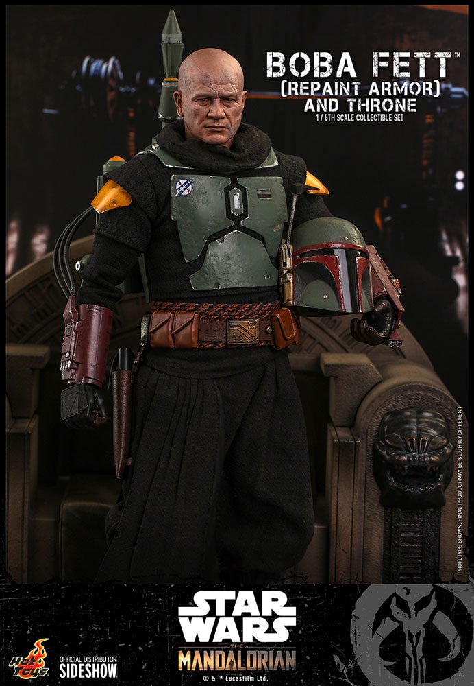 Star Wars Boba Fett (Repaint Armor - Special Edition) and Throne Sixth Scale Figure Set  Exclusive Edition - Prototype Shown View 6