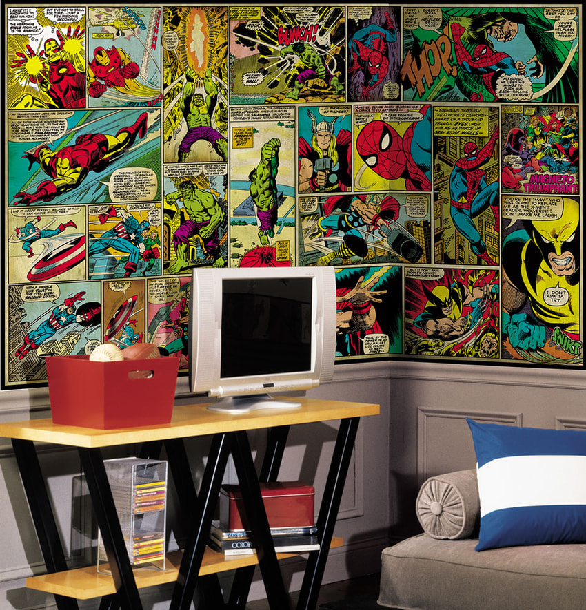 Marvel Classics Comic Panel Wallpaper Mural