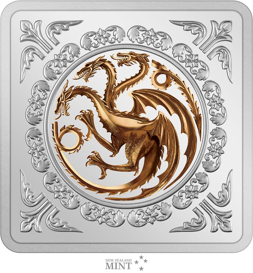 Targaryen Sigil 1oz Silver Medallion- Prototype Shown View 2